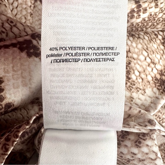 Ralph Lauren Black Label Beige Snakeskin Print Blouse Size Large - Picture 8 of 10